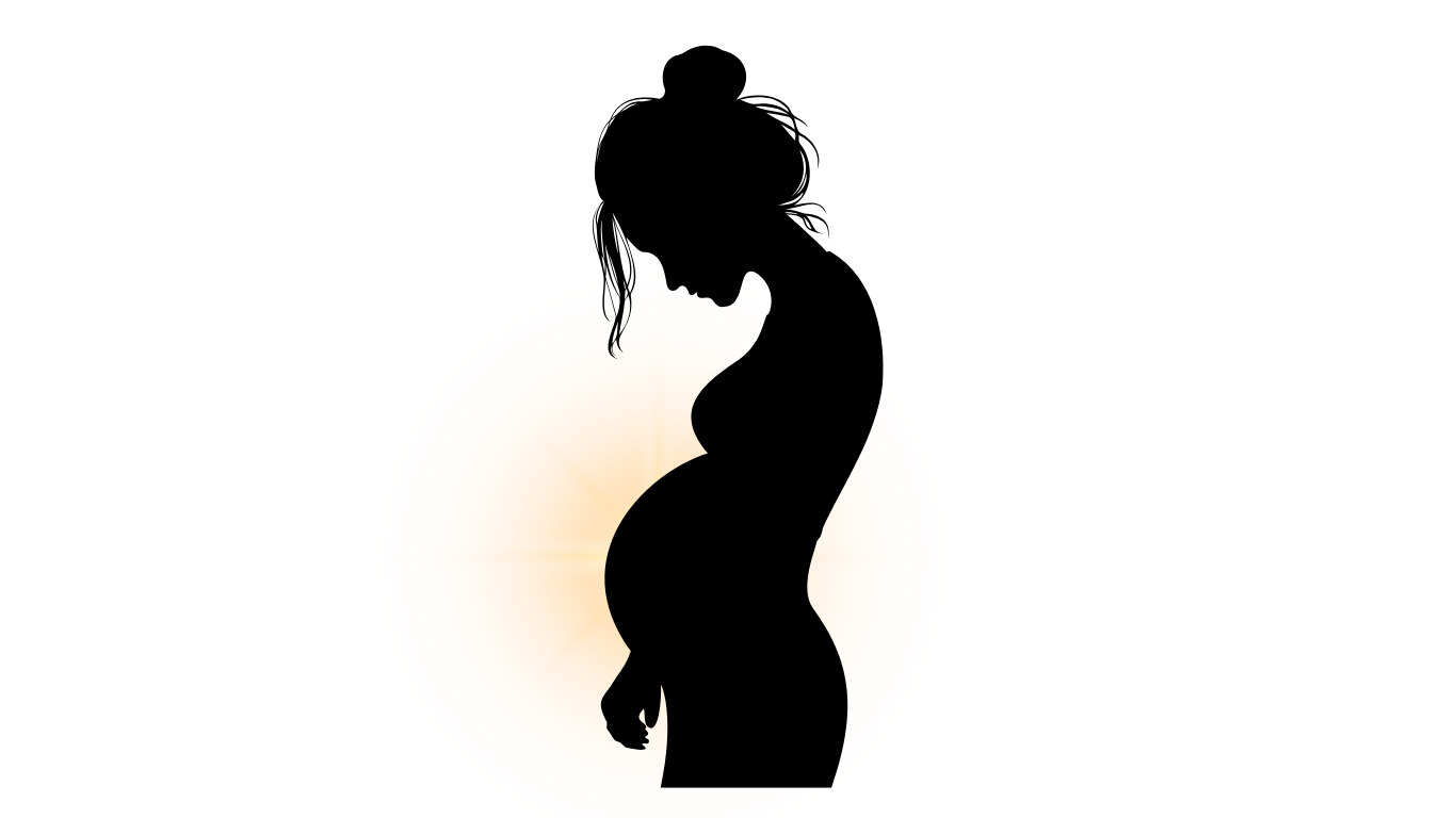 Gambar menunjukkan seorang perempuan sedang hamil
